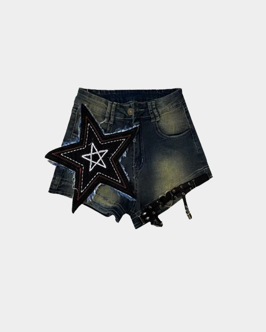 Flashing Stars Denim Shorts