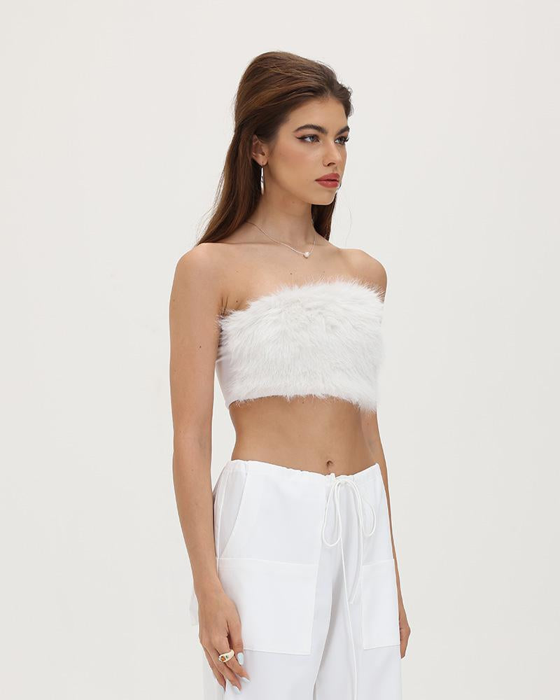 Cloud Fuzz Tube Top