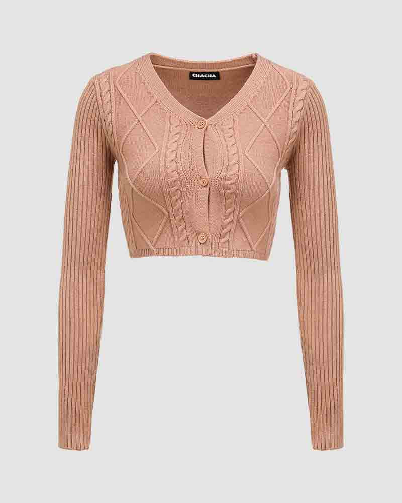 Stellar High Cable Knit Cropped Jumper