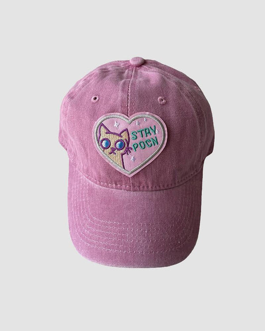 Feline Hearts Embroidery Baseball Cap