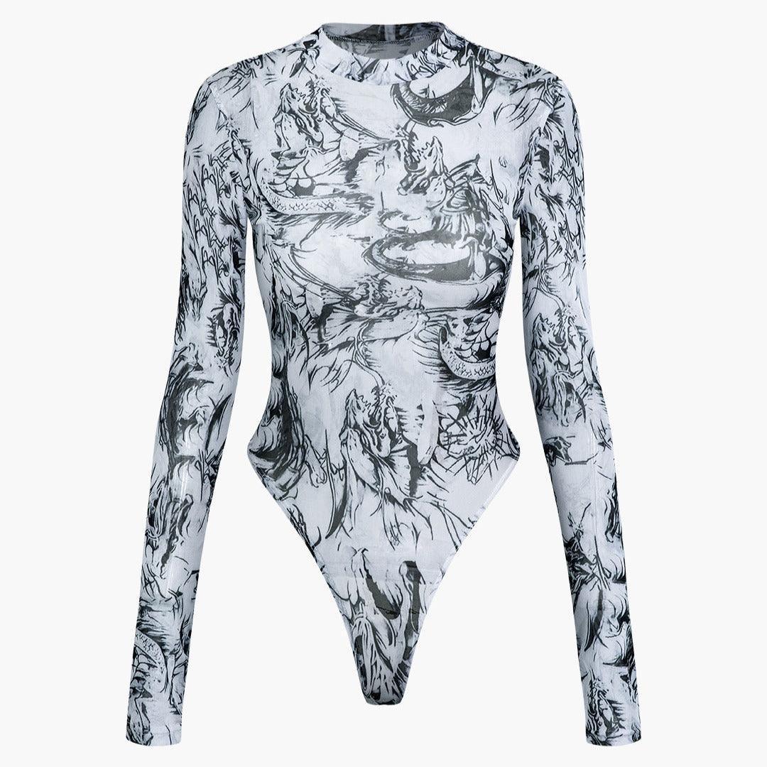 I'm The One Long Sleeve Mesh Bodysuit