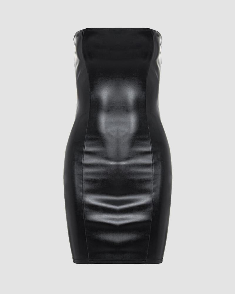 Heatherfell Pleather Tube Dress