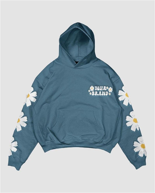 Peace Is Freedom Floral Print Hoodie