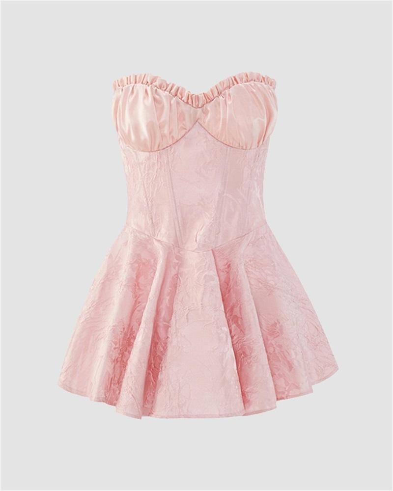 Satin Jacquard Ballet Mini Dress