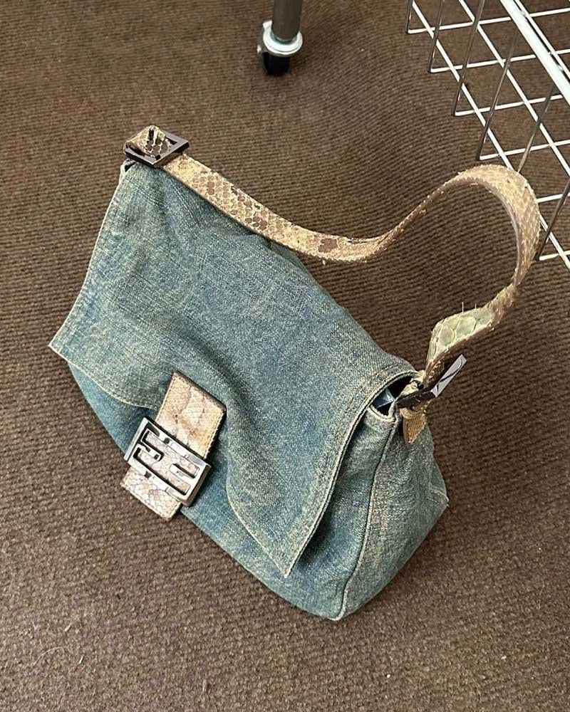 Bianca Denim Shoulder Bag