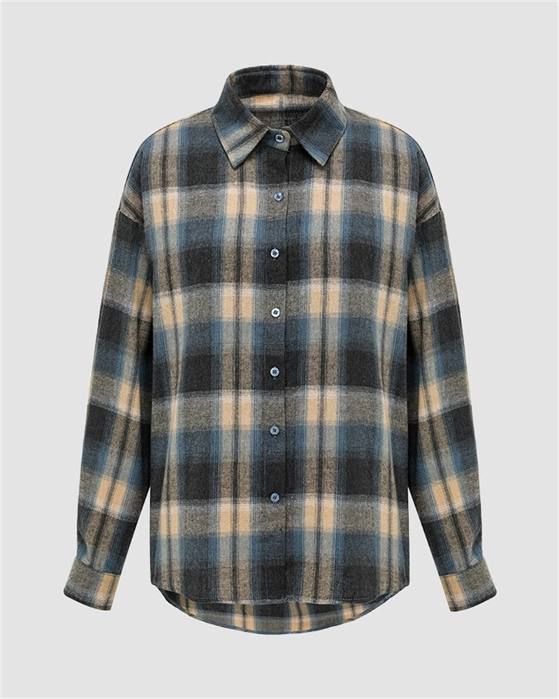 Plaid Pattern Long-Sleeve Shirt