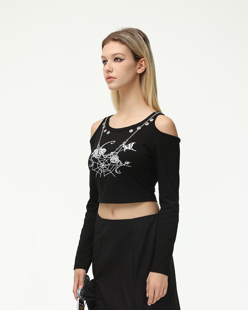 Webberflies Motif Cut Out Top