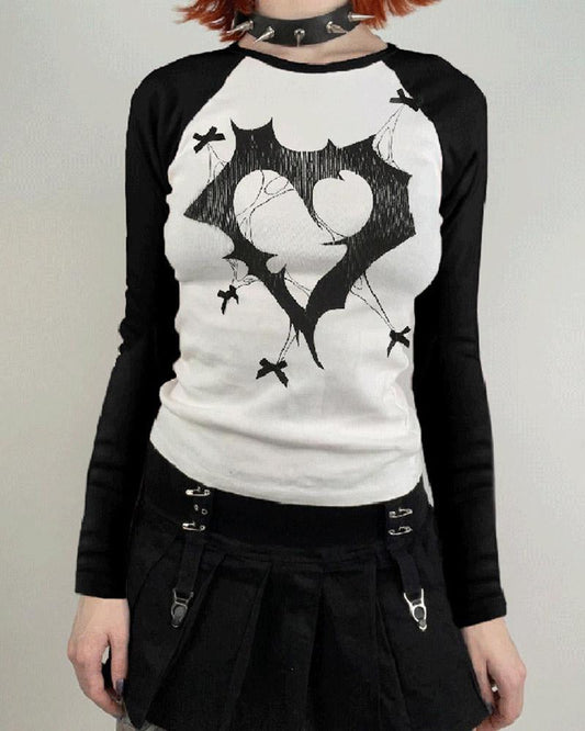 Heart Graphic Raglan T-Shirt