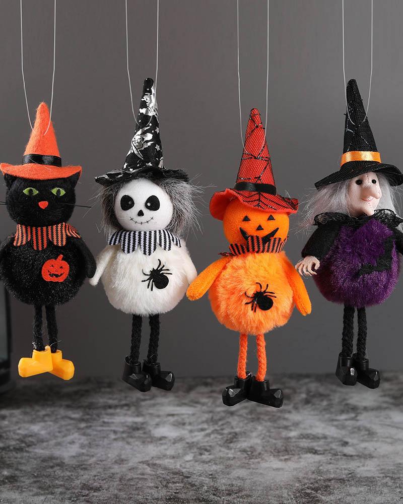 Halloween Witch and Ghost Skeleton Doll Pendant