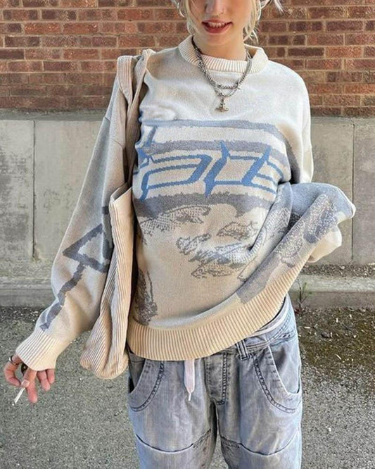 Grunge Knitted Streetwear Sweater