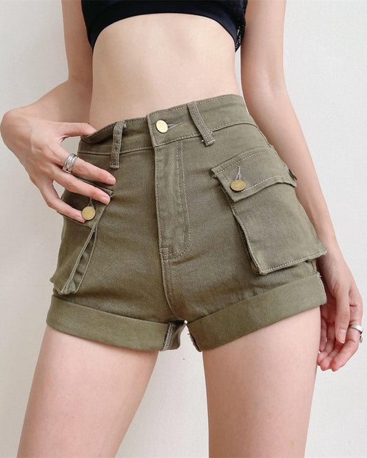 Gladiatress Utilitarian High Waist Shorts