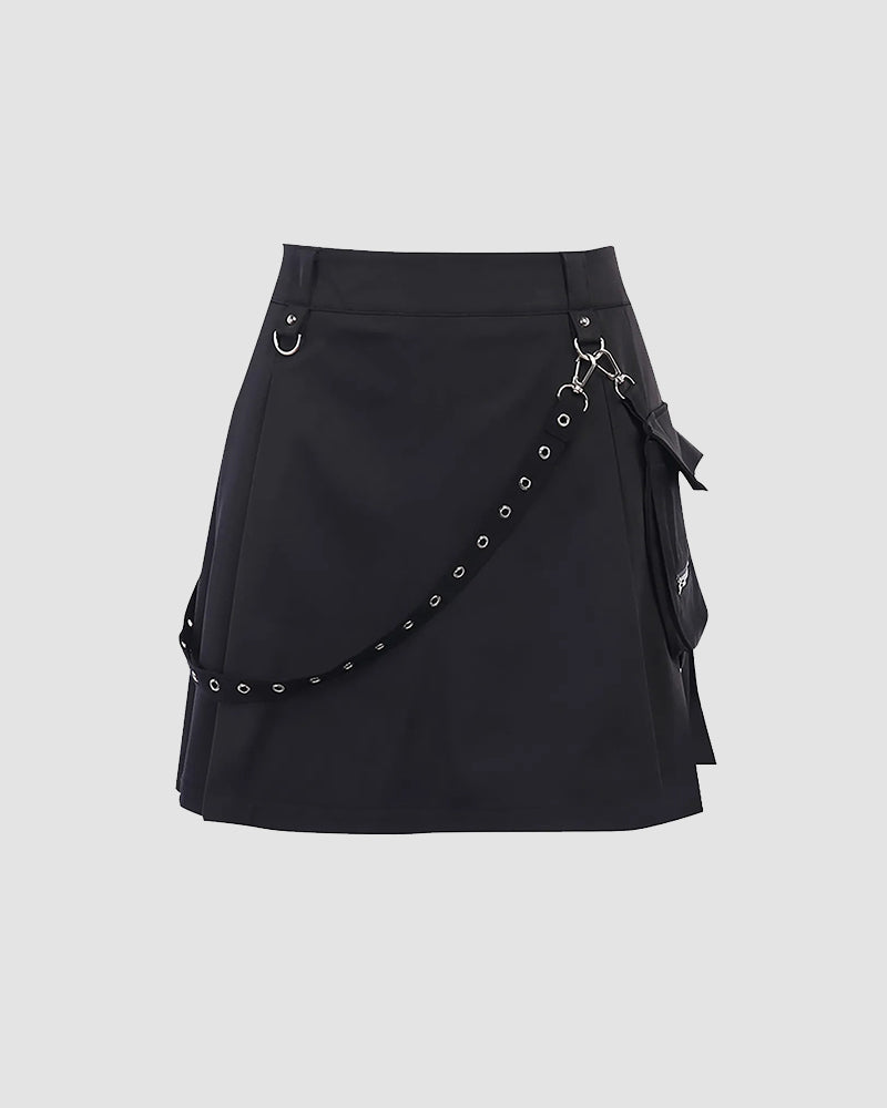 Harajuku High Waisted Grunge Girl Chain Skirt