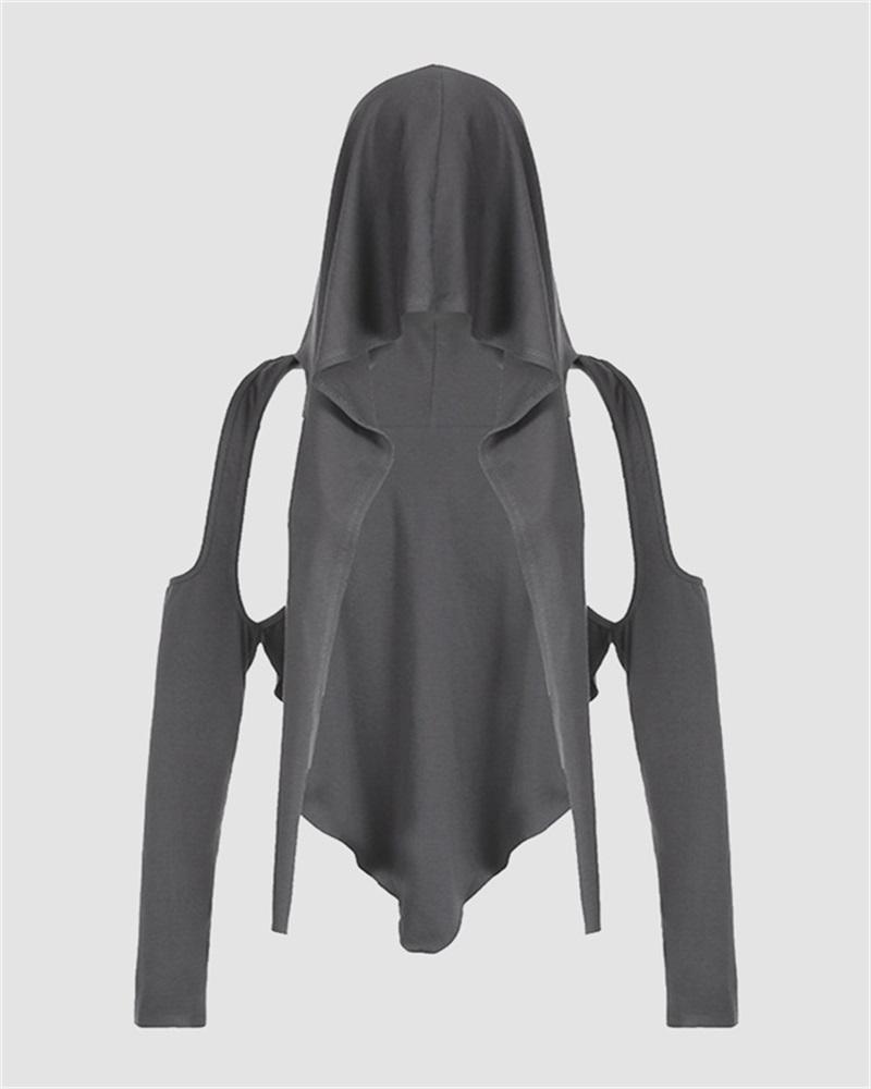 Zephiarah Hooded Cut Out Cardigan