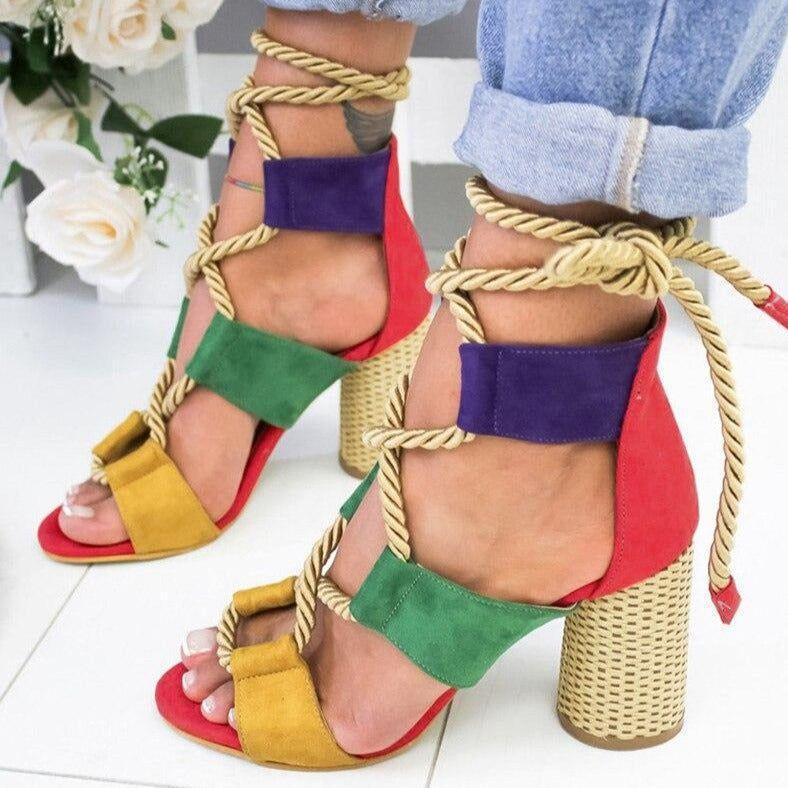 Sun Charming Lace Up Gladiator Sandals