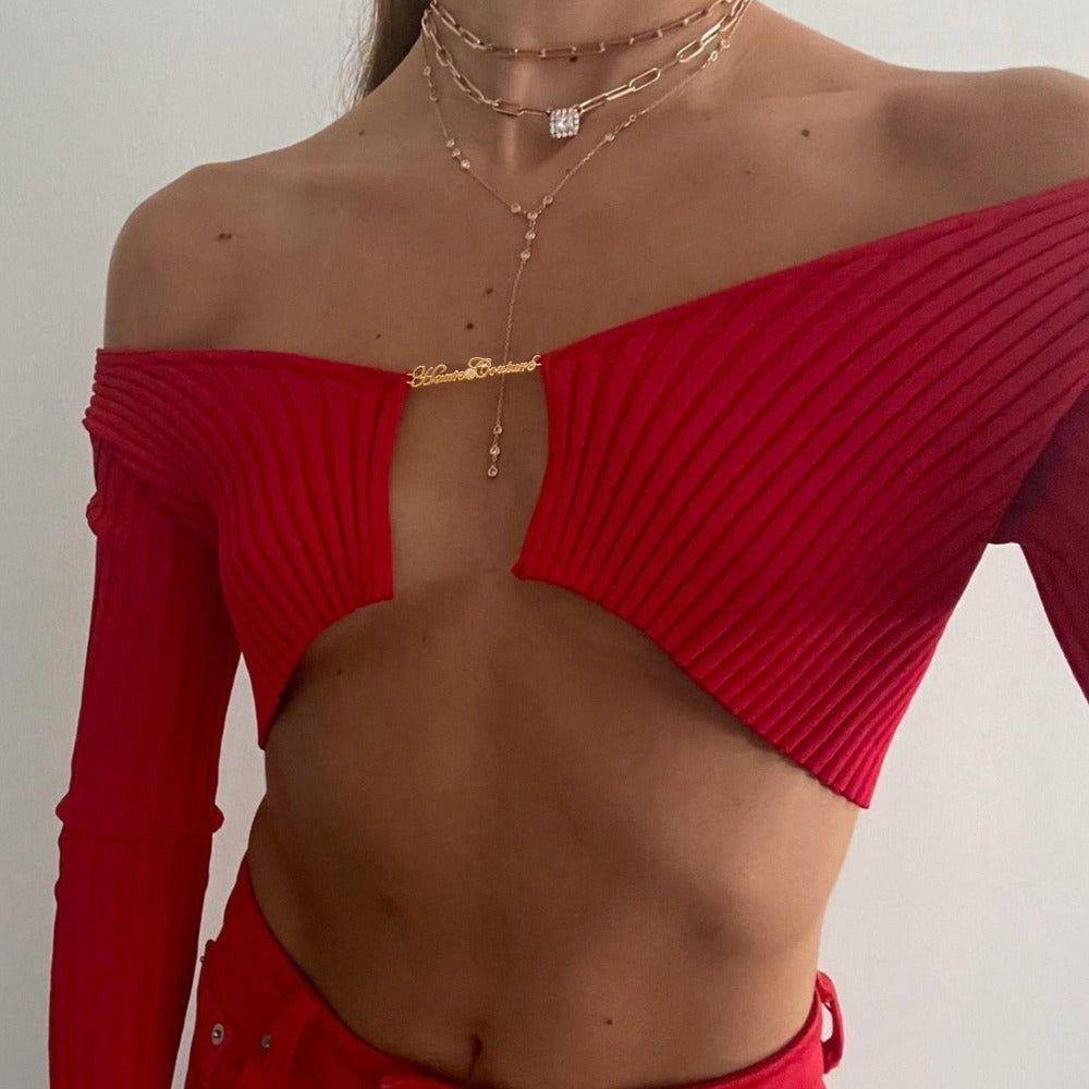 Emilia Long Sleeve Ribbed Crop Top