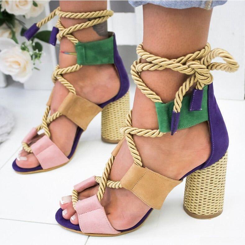 Sun Charming Lace Up Gladiator Sandals