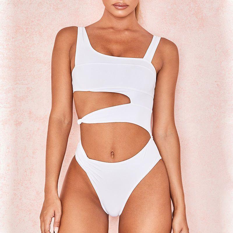 Candy Crush Asymmetrical Cut Out One-Piece Swimsuit