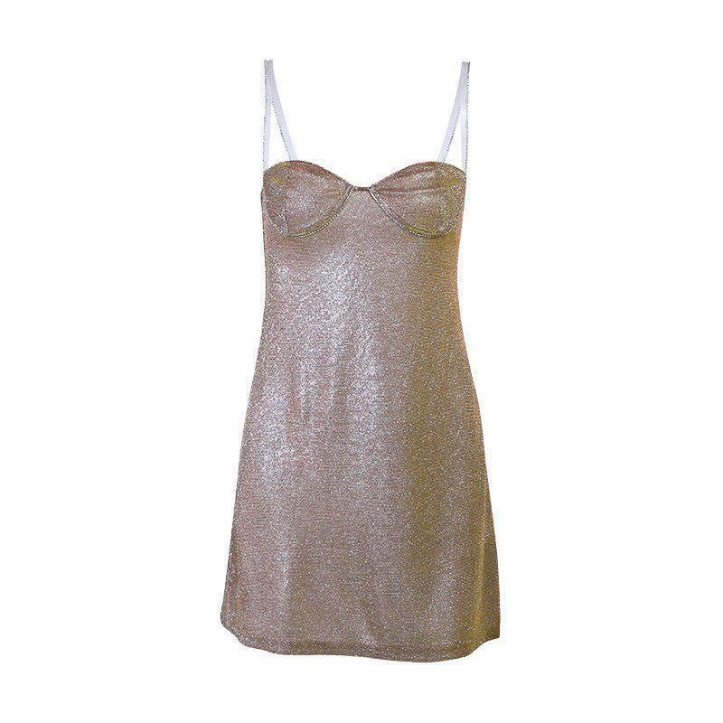 Moonlight Vibe Mini Dress in Diamond Sand