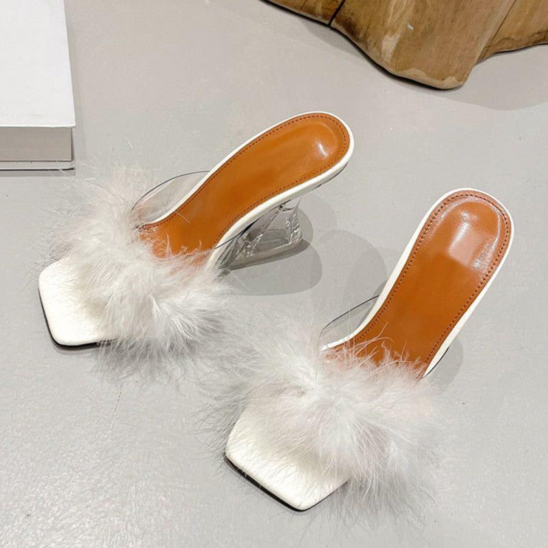 Meadow Feather Square Toe Heels