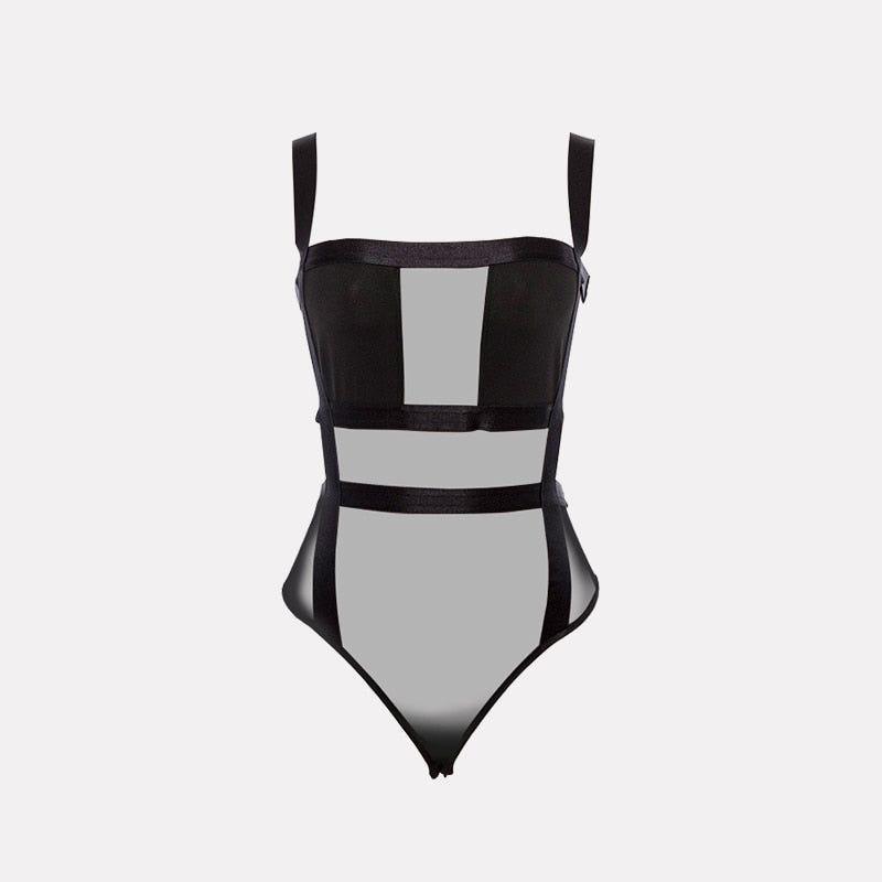 Bad Gal Wide Strap Mesh Bodysuit