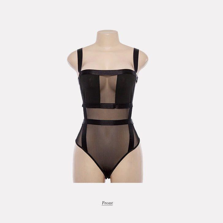 Bad Gal Wide Strap Mesh Bodysuit