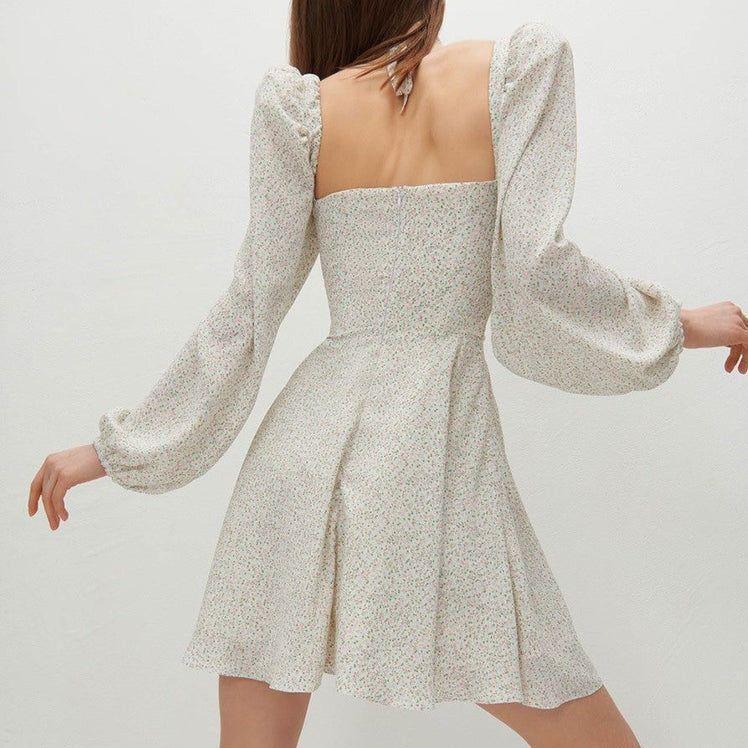 Floral Puff Sleeve Mini Dress