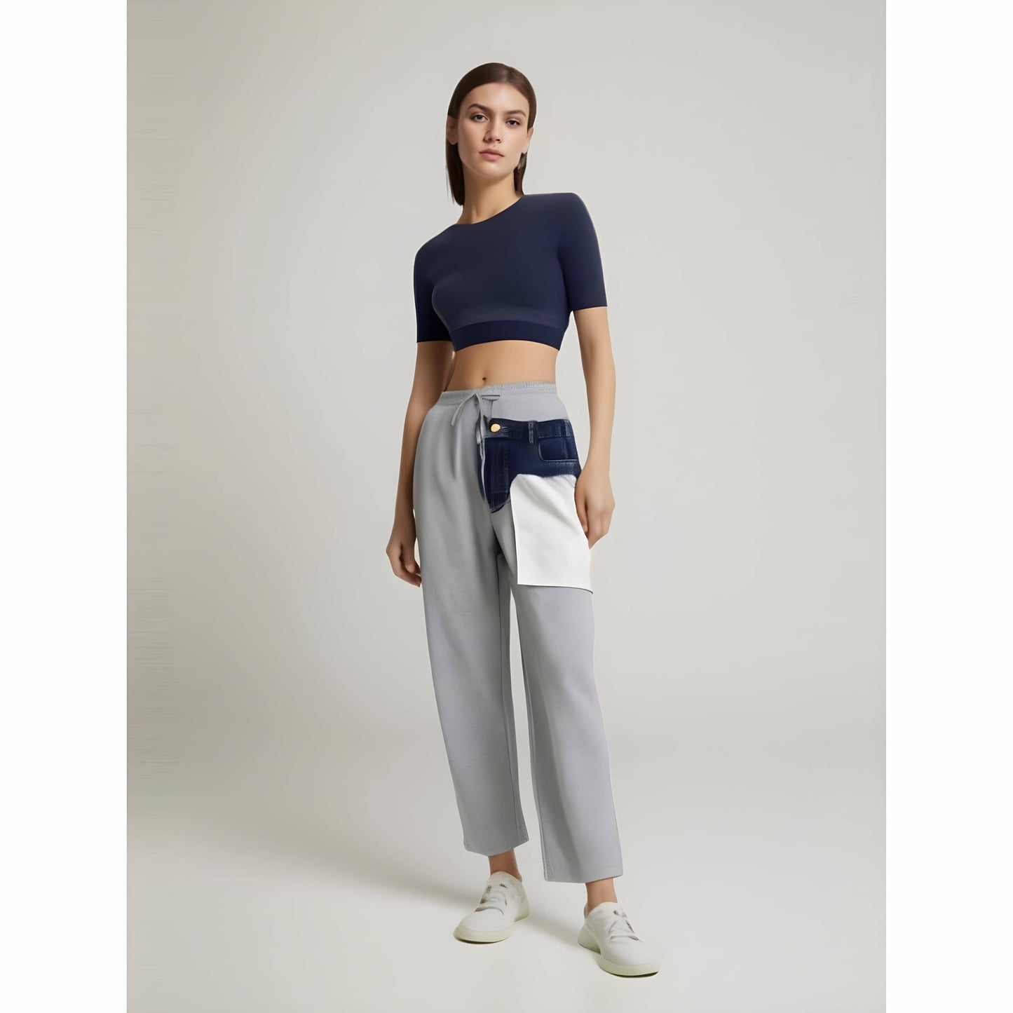 The Jackie High Waist Spliced Pants - Multiple Colors