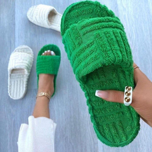 Barefoot Plush Platform Slippers