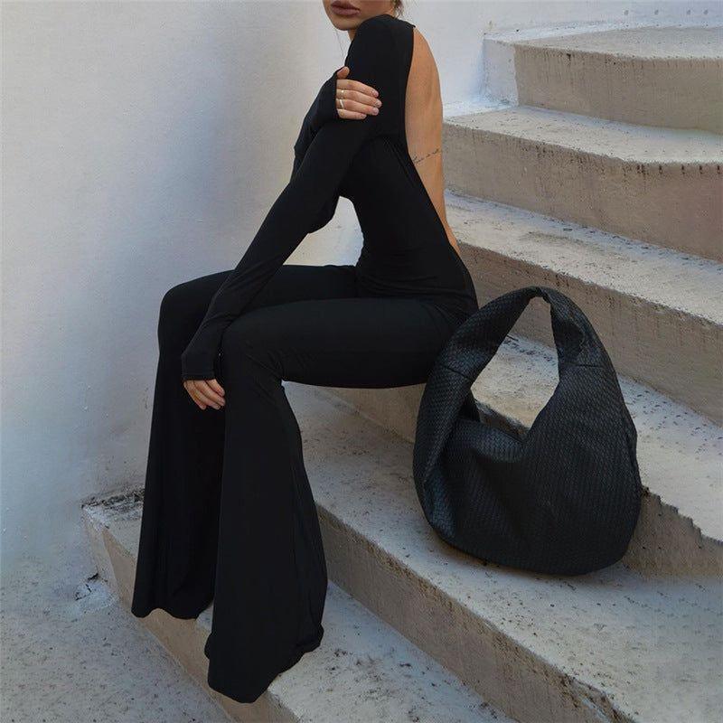 Yummy Mummy Backless Long Sleeve Jumpsuit