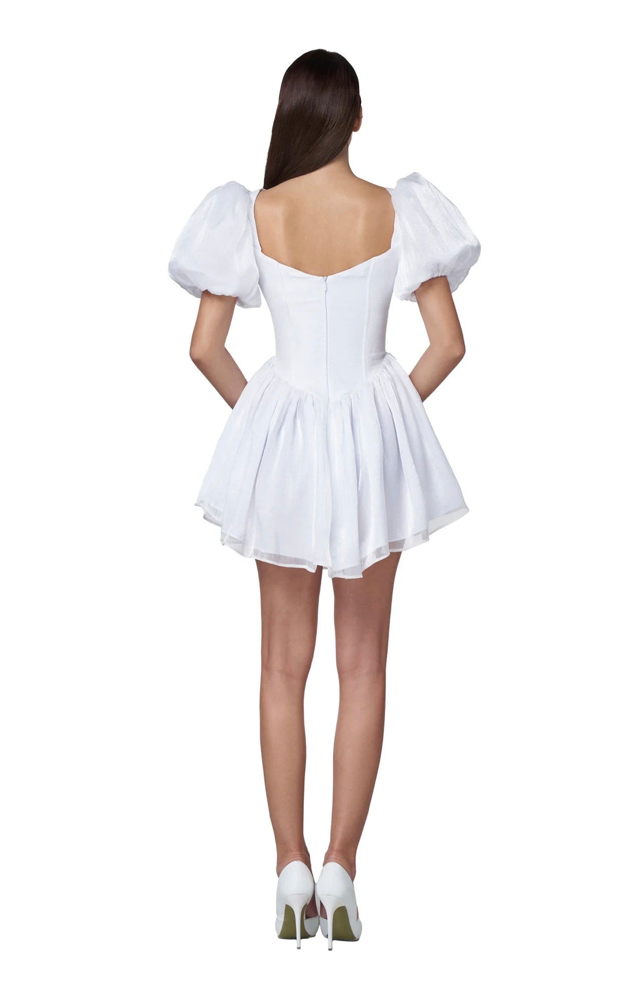 Enchanted Whispers Puff Sleeve Corset Mini Dress