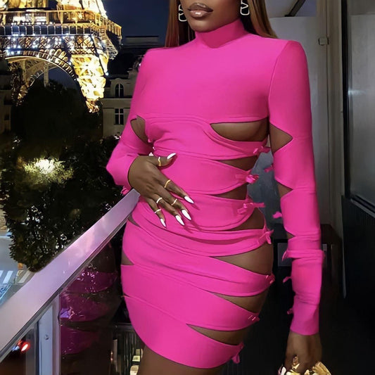 Neon Nymph Bandage Cutout Mini Dress