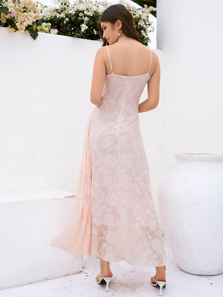 Blush of Elegance Lace Maxi Dress