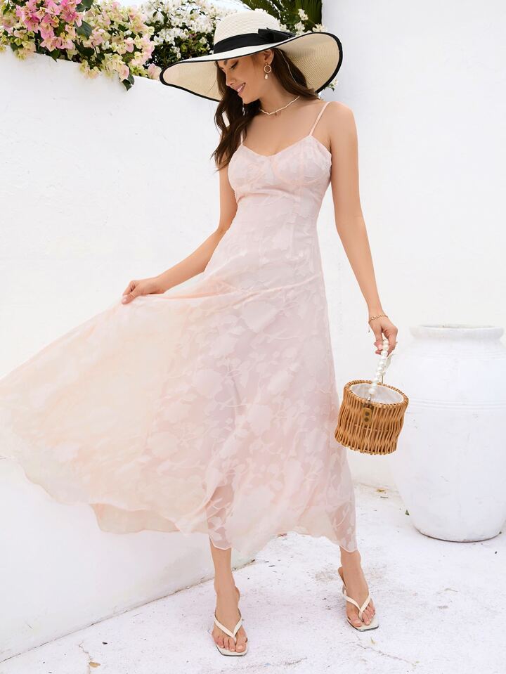 Blush of Elegance Lace Maxi Dress