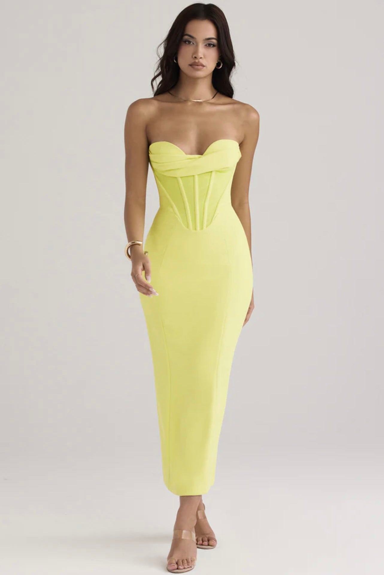 Elegant Enigma Bodycon Corset Cocktail Midi Dress