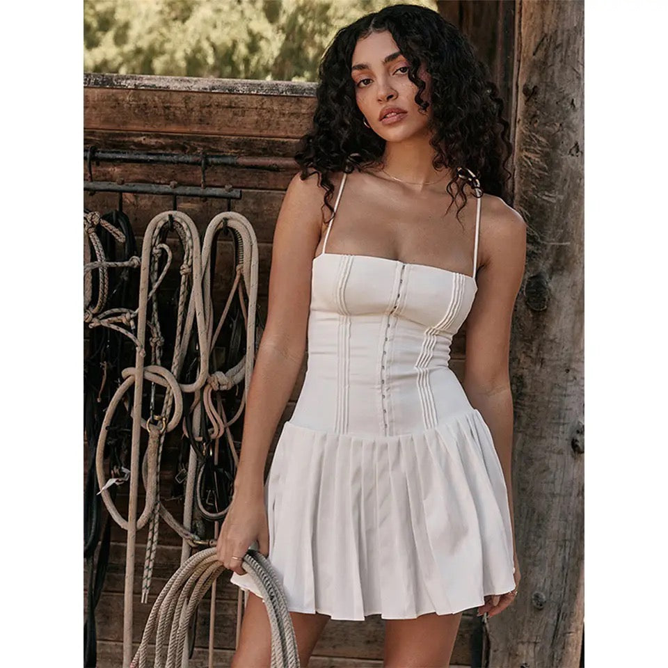 Slay the Day Pleated Mini Dress