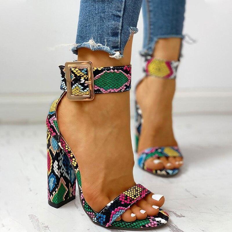 Obsessed Ankle Buckled Chunky Heels