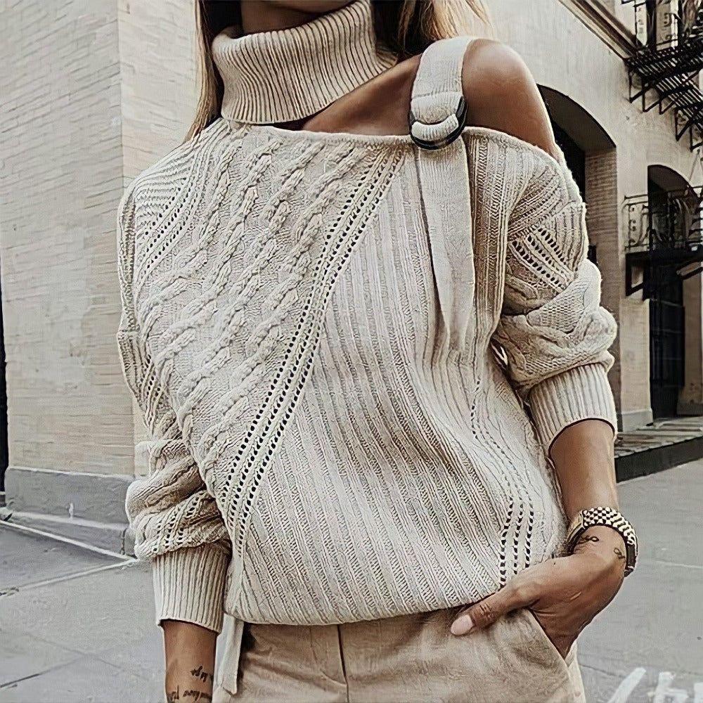 Helena Roll Neck One Shoulder Sweater