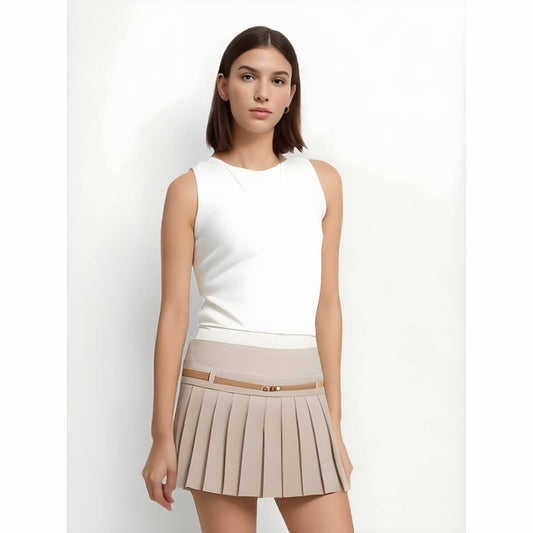 The Adelia High Waist Belted Mini Skirt