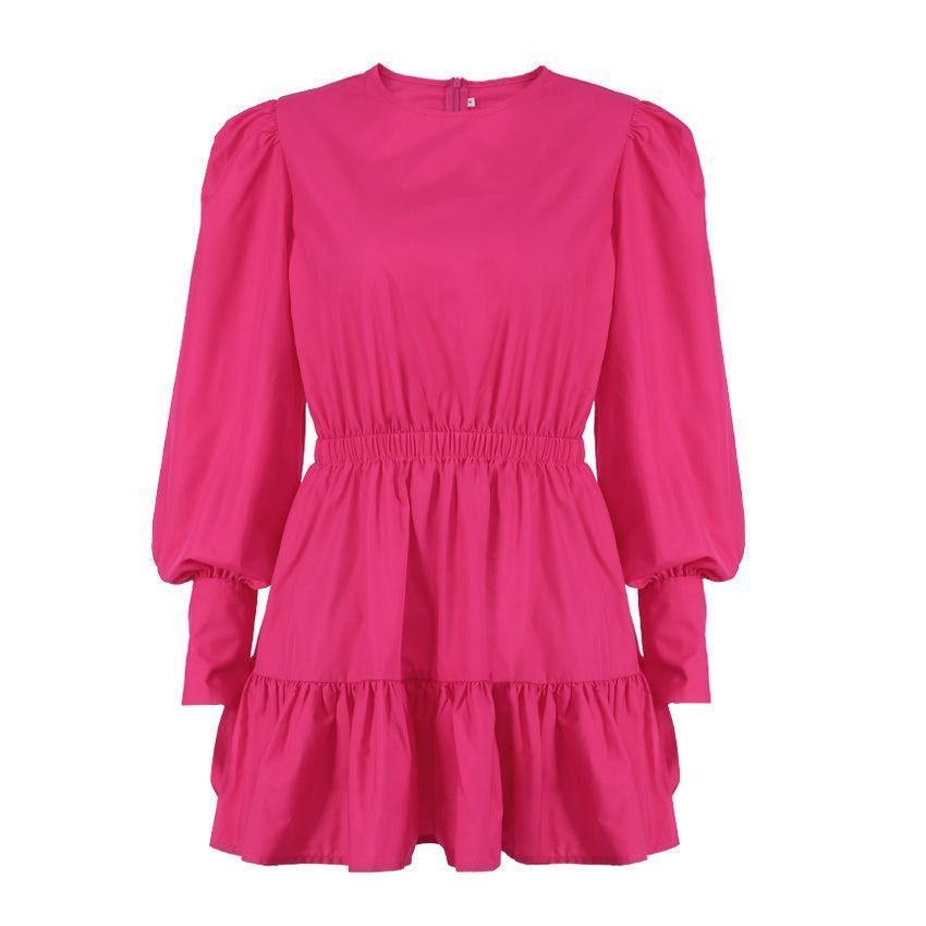 Willow Puff Sleeve Gathered Waist Ruffle Mini Dress