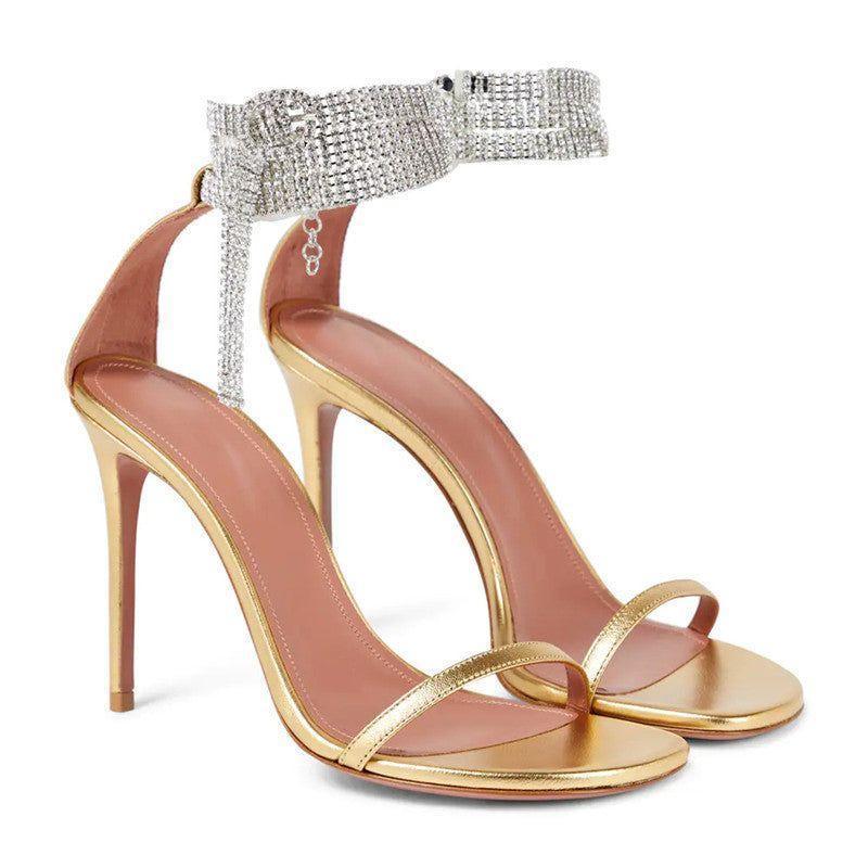 Gossip Girls Crystal-Embellished Ankle Strap Sandals