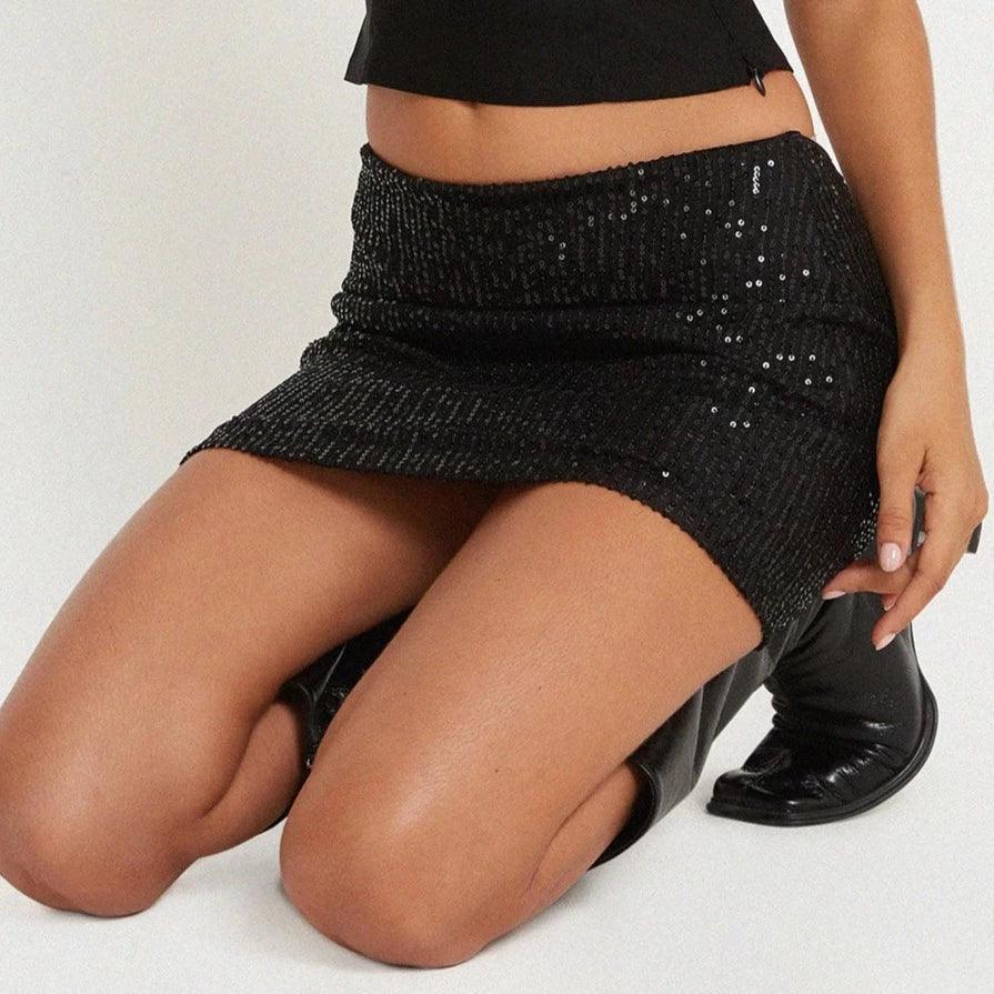 Darling Dazzle Sequin Mini Skirt