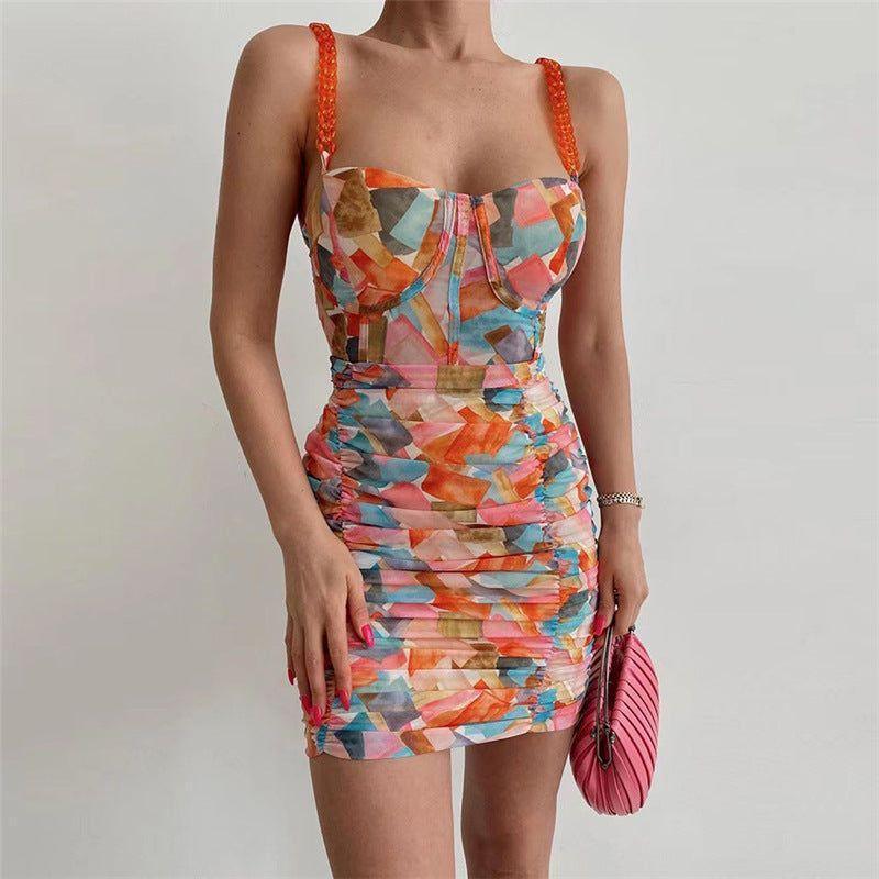 Hot Springs Ruched Summer Mini Dress