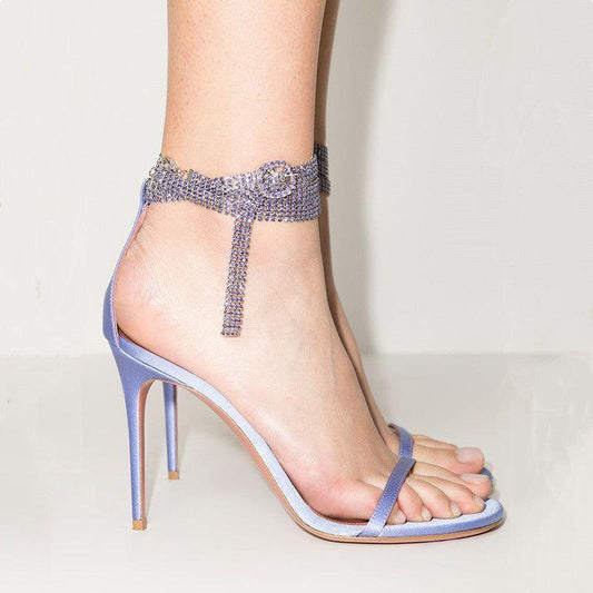 Gossip Girls Crystal-Embellished Ankle Strap Sandals