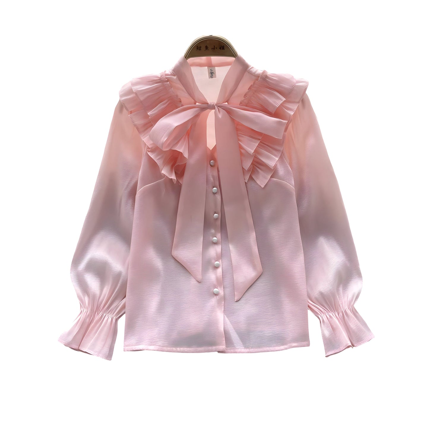 The Dorothea Bowknot Long Sleeve Ruffles Shirt - Multiple Colors