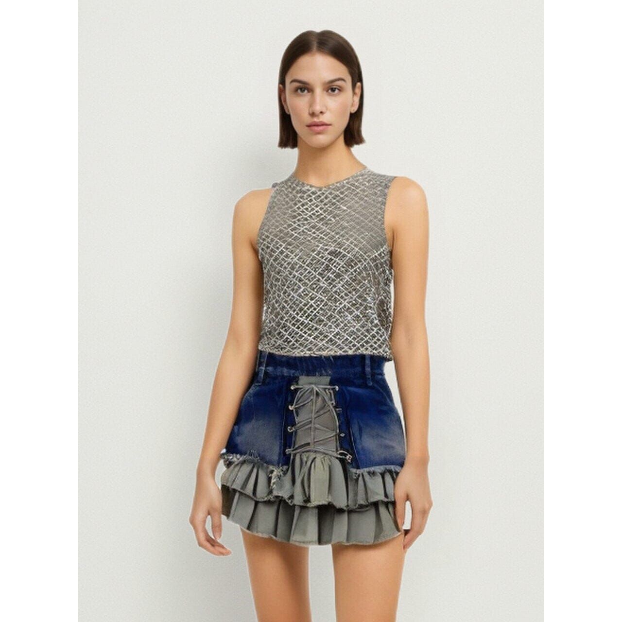 The Georgiana Patchwork Denim Skirt