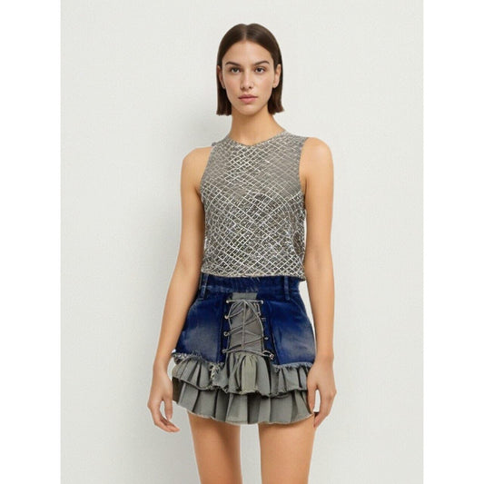 The Georgiana Patchwork Denim Skirt