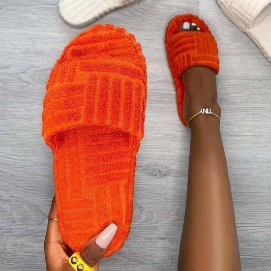 Barefoot Plush Platform Slippers