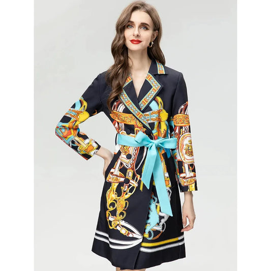 The Alcina Long Sleeve Printed Trench Coat