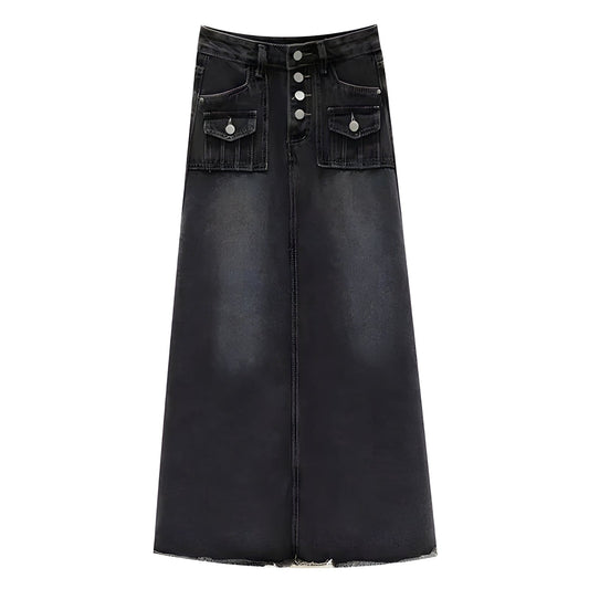 The Brigitte High Waist Denim Skirt