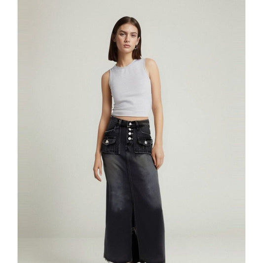 The Brigitte High Waist Denim Skirt